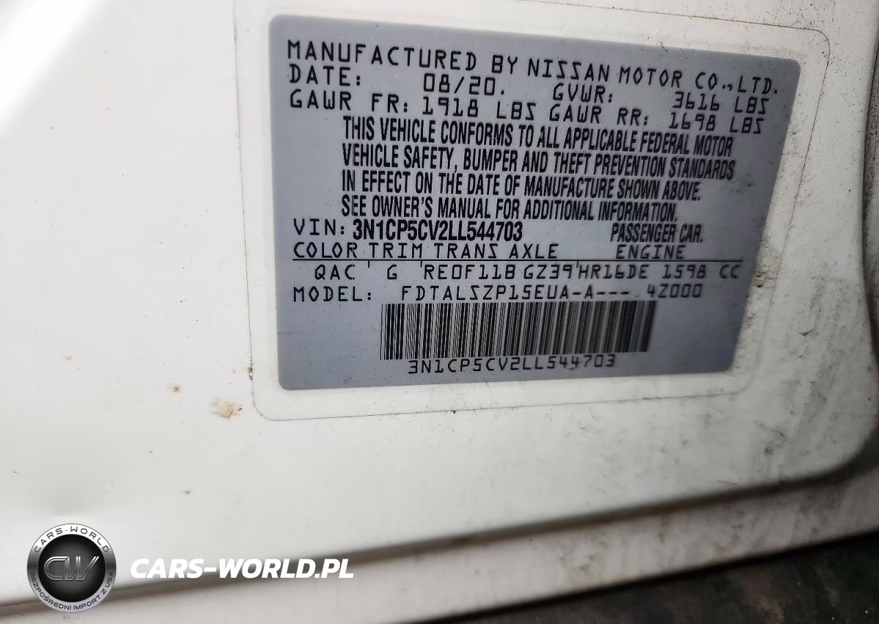 2020 Nissan Kicks Sv VIN:3N1CP5CV2LL544703 - 13