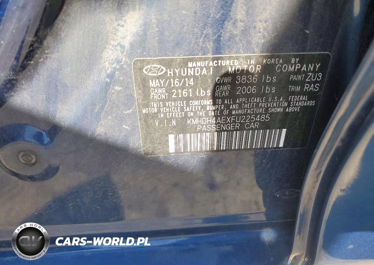 2015 Hyundai Elantra Se VIN:KMHDH4AEXFU225485 - 13