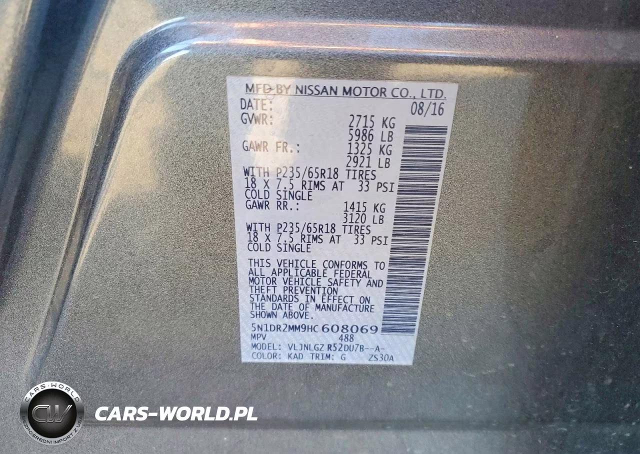 2017 Nissan Pathfinder Sl VIN:5N1DR2MM9HC608069 - 13