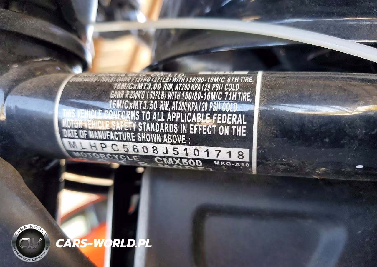 2018 Honda Cmx500 VIN:MLHPC5608J5101718 - 9