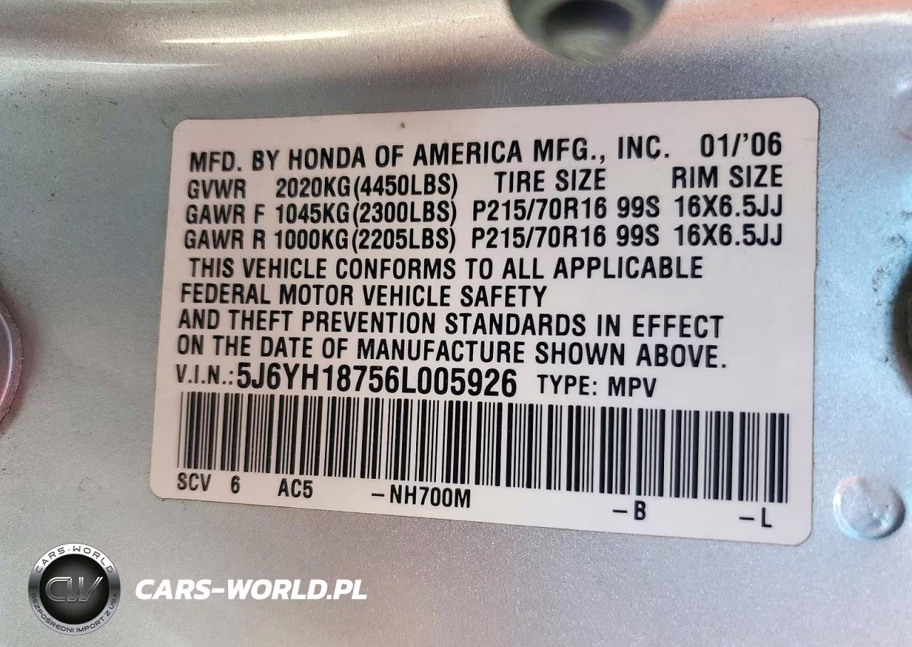 2006 Honda Element Ex VIN:5J6YH18756L005926 - 14