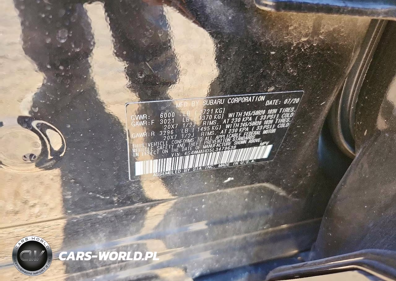 2020 Subaru Ascent Premium VIN:4S4WMAHD5L3479638 - 13