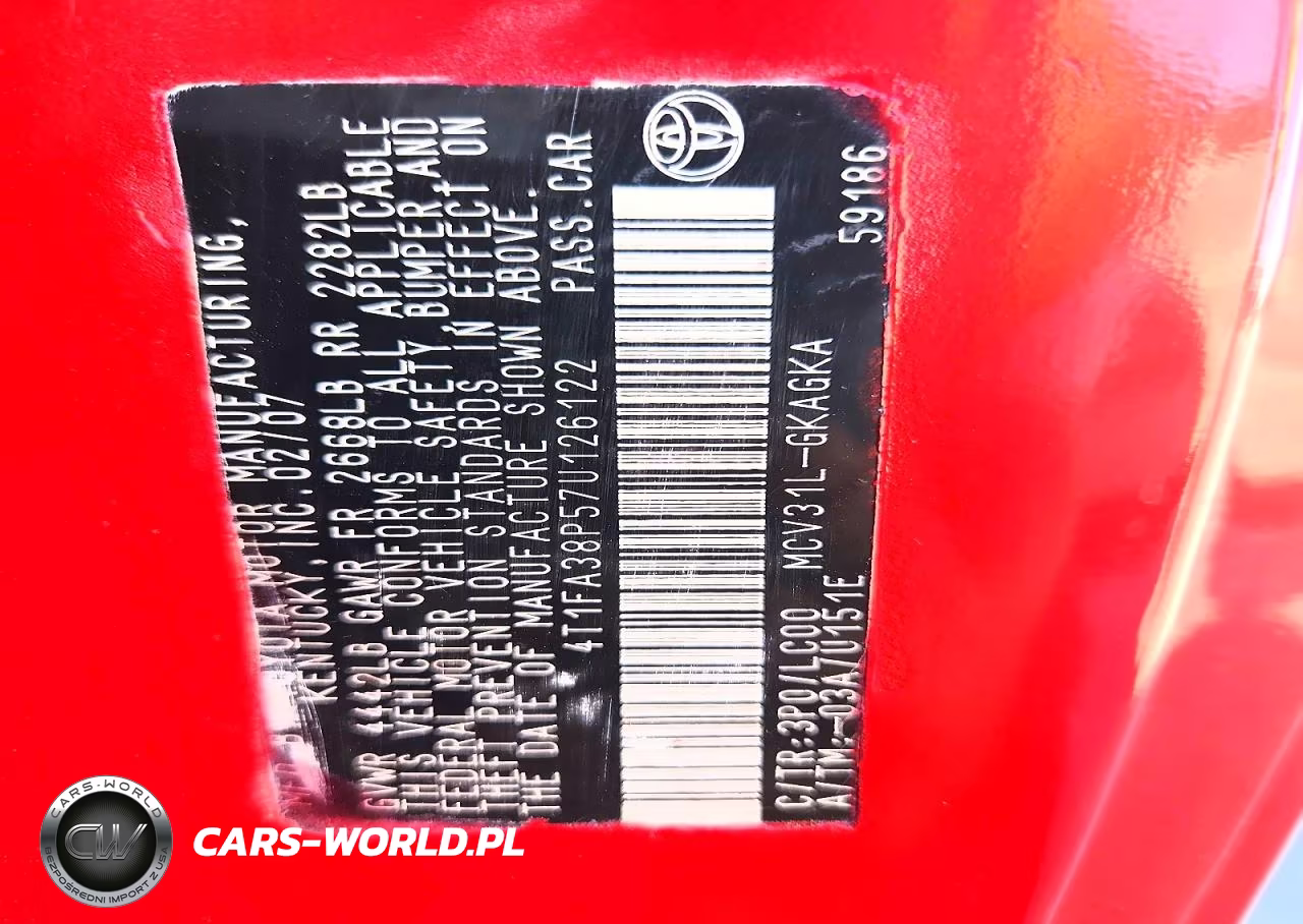 2007 Toyota Camry Solara Sle V6 VIN:4T1FA38P57U126122 - 12