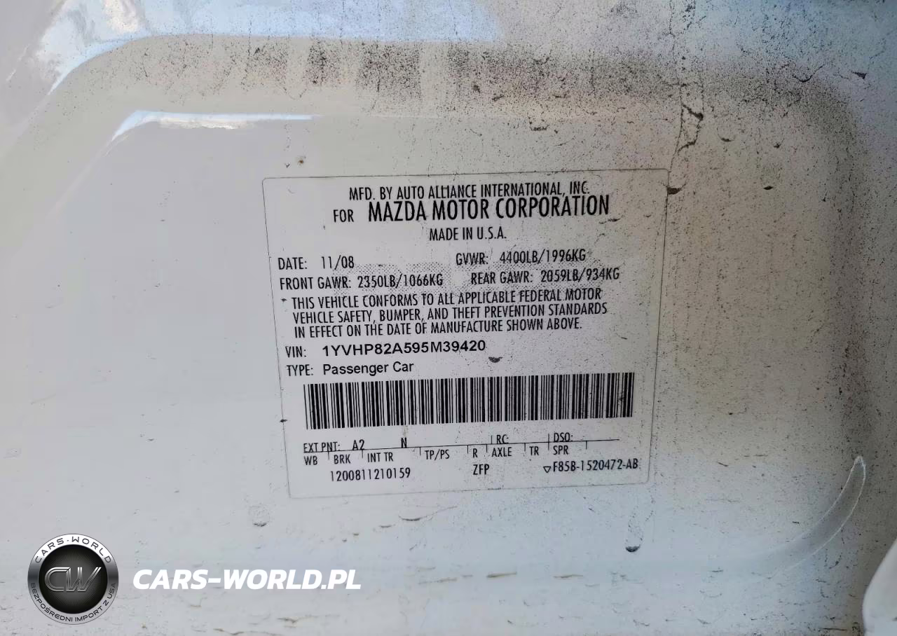 2009 Mazda 6 I VIN:1YVHP82A595M39420 - 12