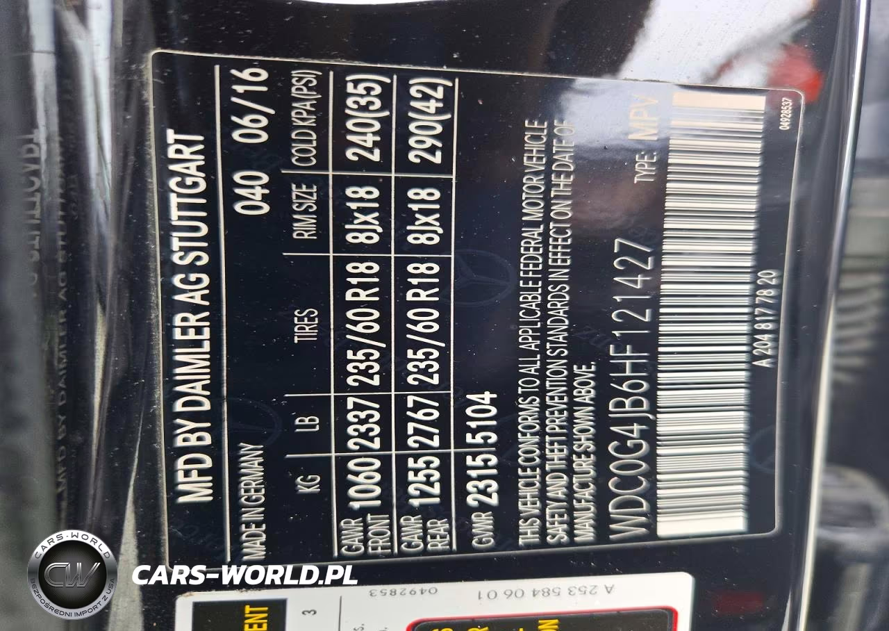 2017 Mercedes-Benz Glc 300 VIN:WDC0G4JB6HF121427 - 13
