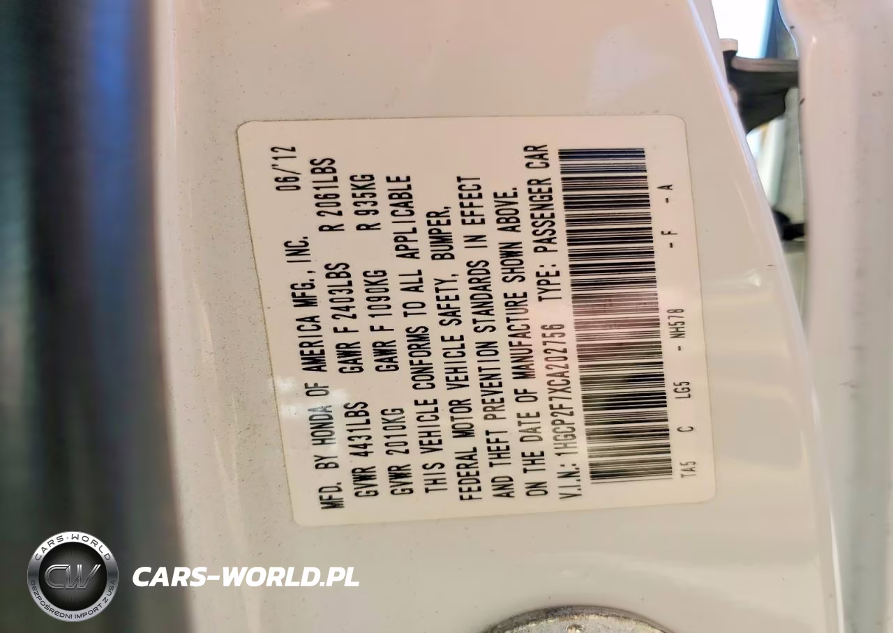 2012 Honda Accord Ex VIN:1HGCP2F7XCA202756 - 13