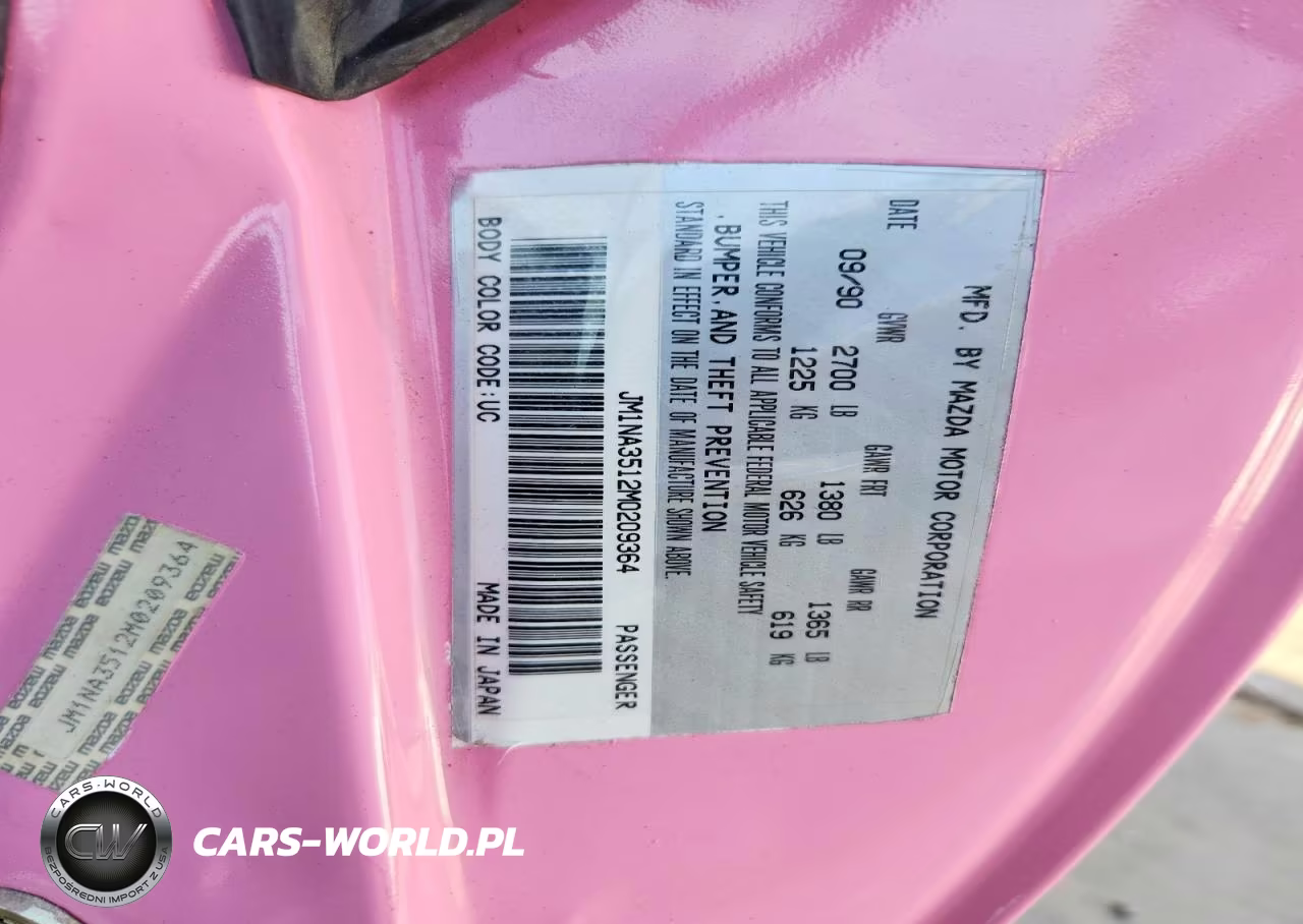 1991 Mazda Mx-5 Miata VIN:JM1NA3512M0209364 - 12