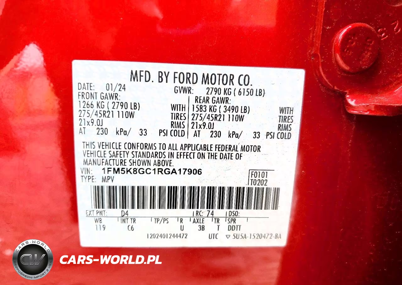 2024 Ford Explorer St VIN:1FM5K8GC1RGA17906 - 13