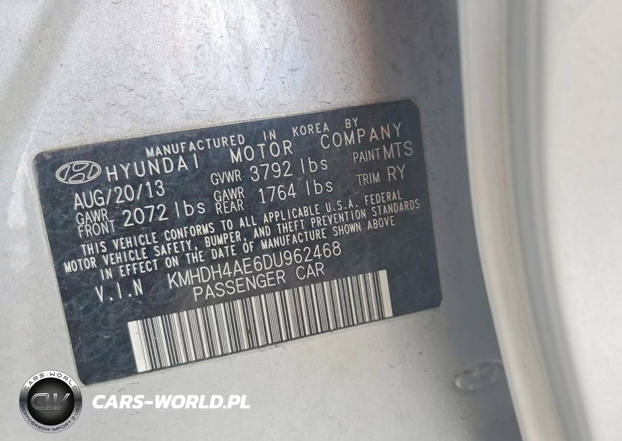 2013 Hyundai Elantra Limited VIN:KMHDH4AE6DU962468 - 12