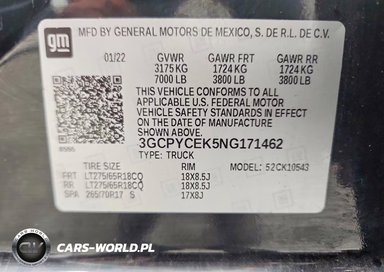 CHEVROLET SILVERADO VIN:3GCPYCEK5NG171462 - 12