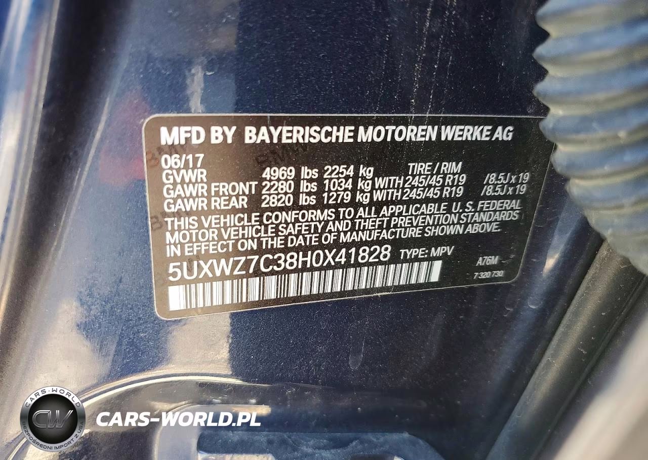 2017 BMW X3 Sdrive28I VIN:5UXWZ7C38H0X41828 - 13