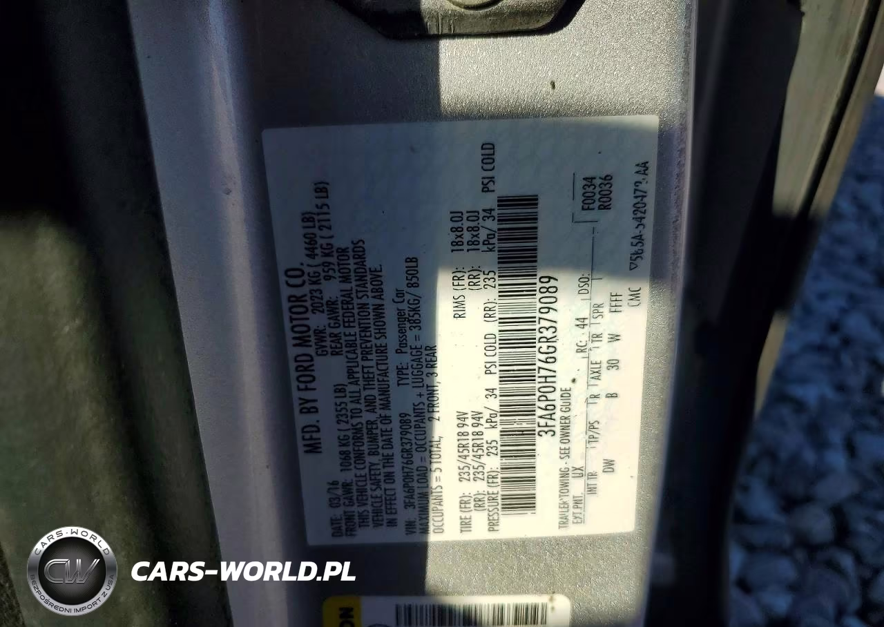 2016 Ford Fusion Se VIN:3FA6P0H76GR379089 - 12