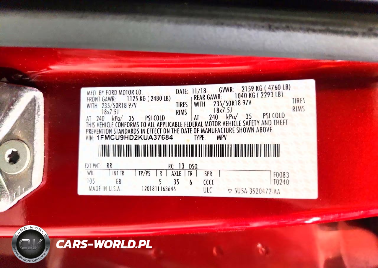2019 Ford Escape Sel VIN:1FMCU9HD2KUA37684 - 13