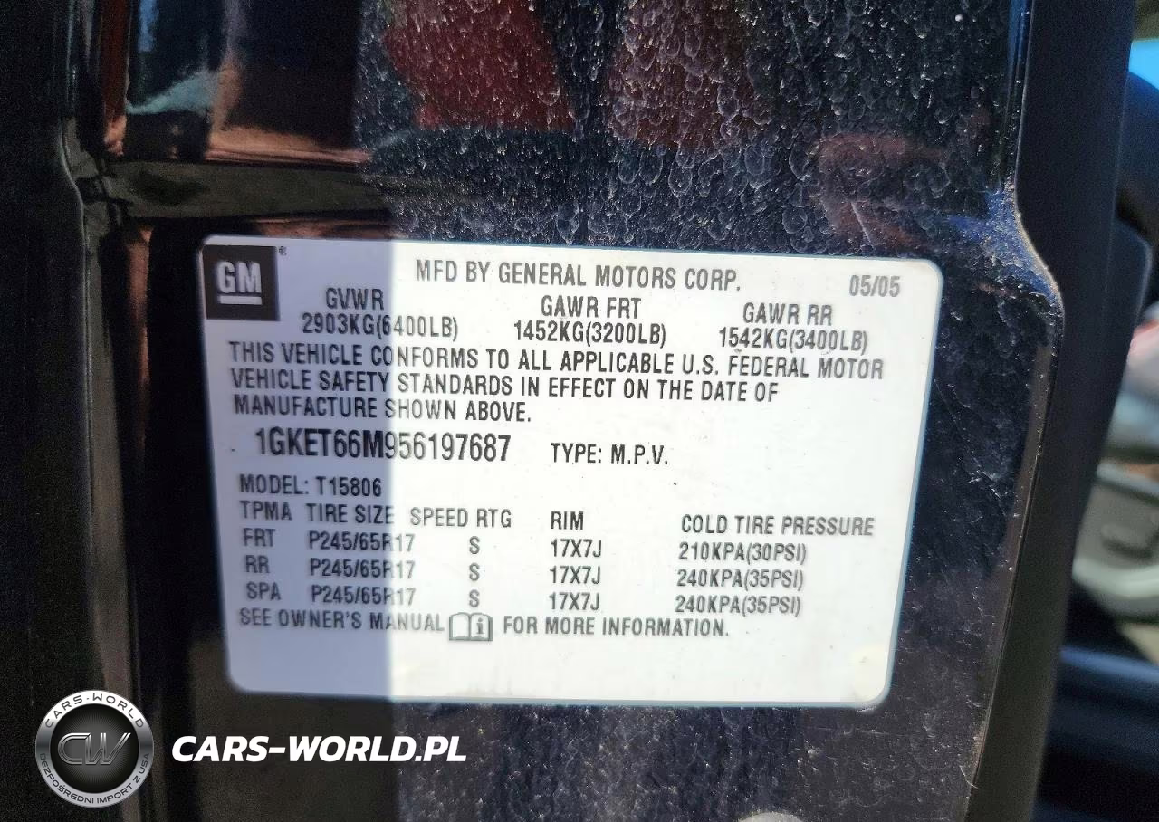2005 GMC Envoy Denali Xl VIN:1GKET66M956197687 - 13