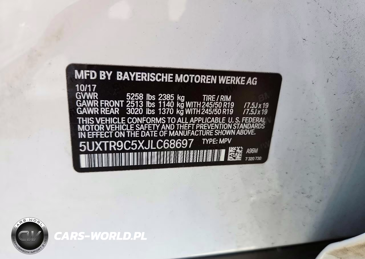 2018 BMW X3 xDrive30I VIN:5UXTR9C5XJLC68697 - 12