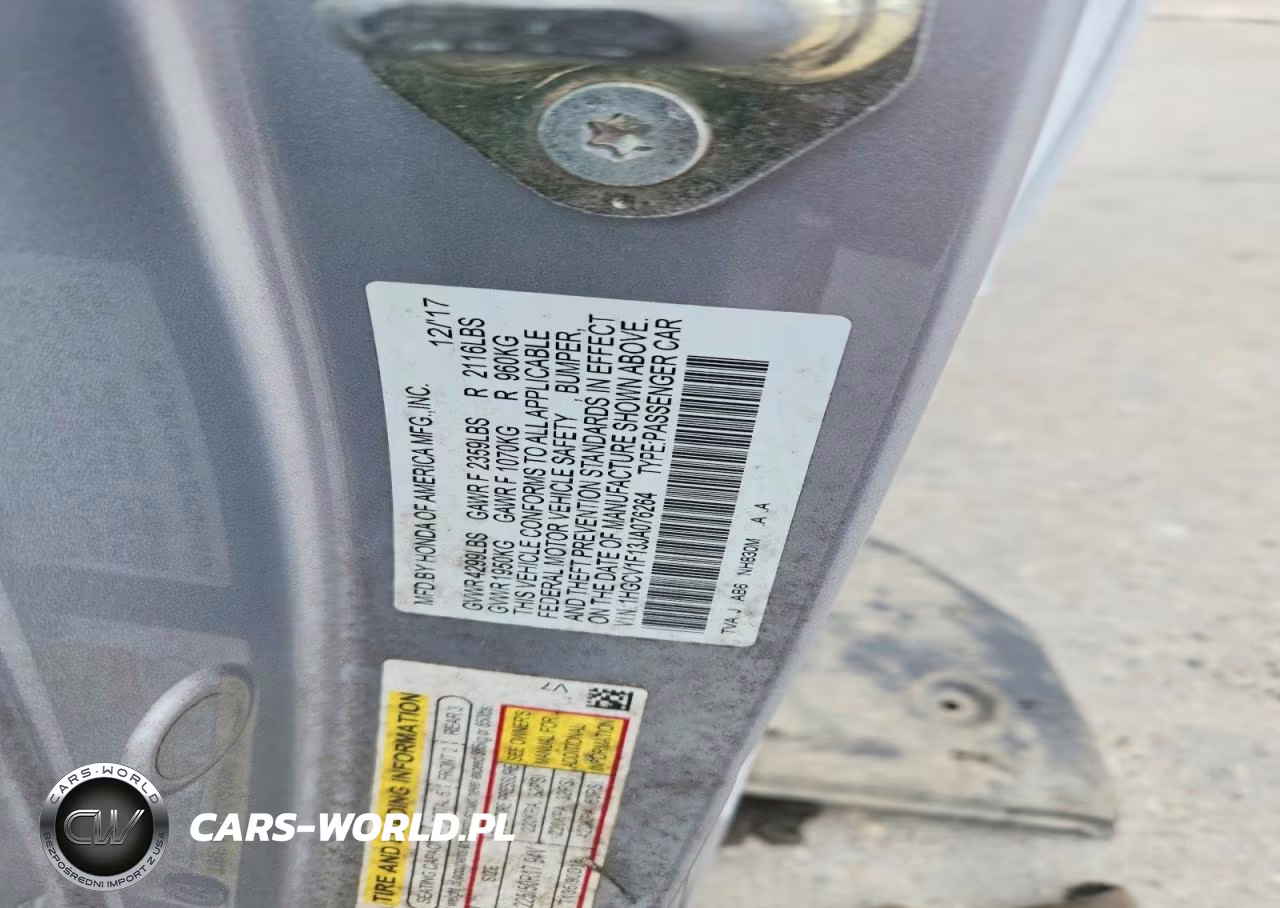 2018 Honda Accord Lx VIN:1HGCV1F13JA076264 - 12