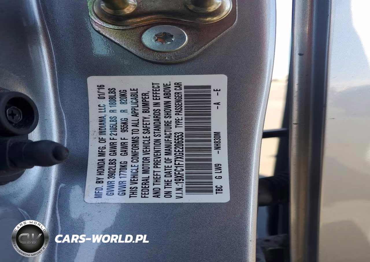 2016 Honda Civic Exl VIN:19XFC1F7XGE206553 - 12