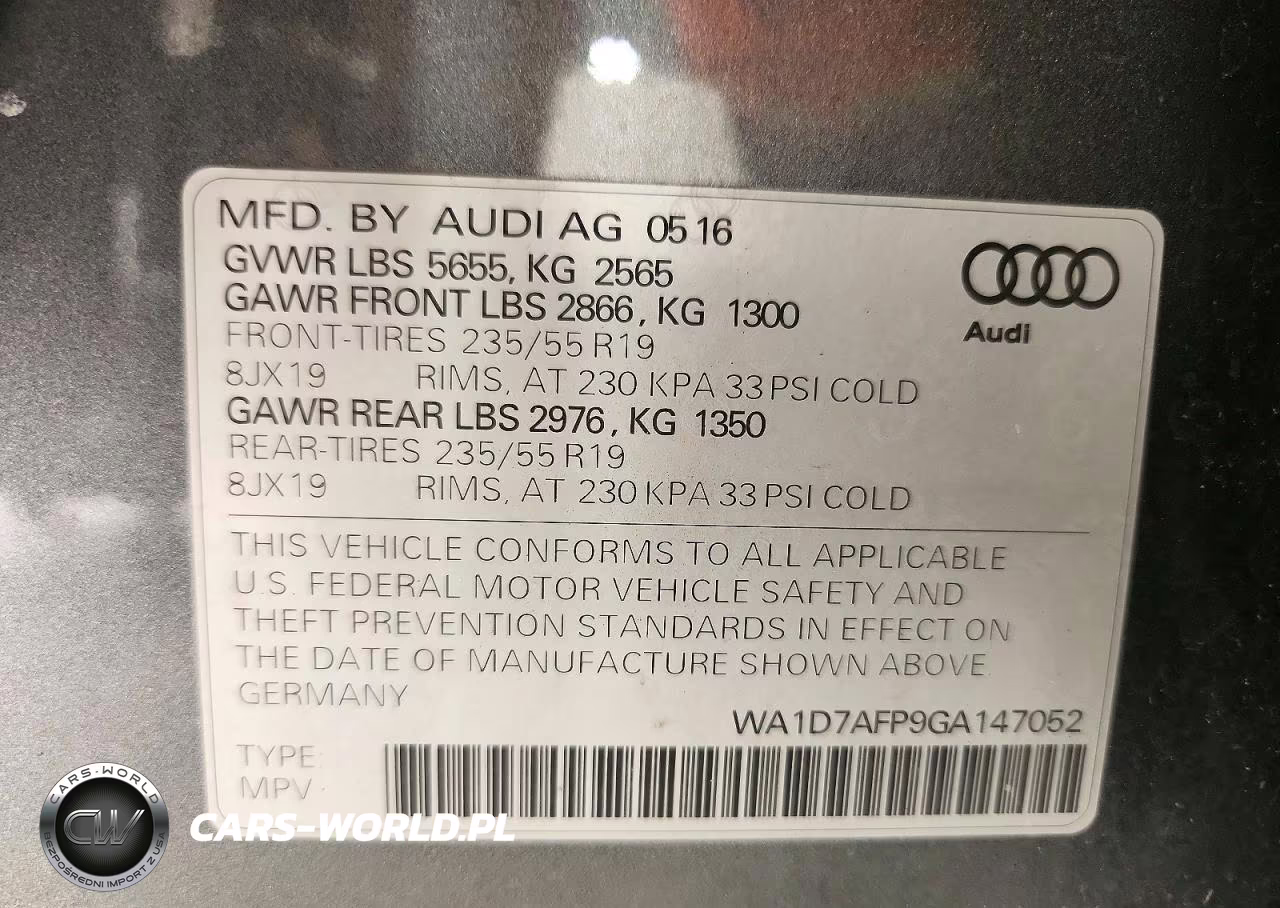 2016 Audi Q5 Premium Plus S-Line VIN:WA1D7AFP9GA147052 - 14