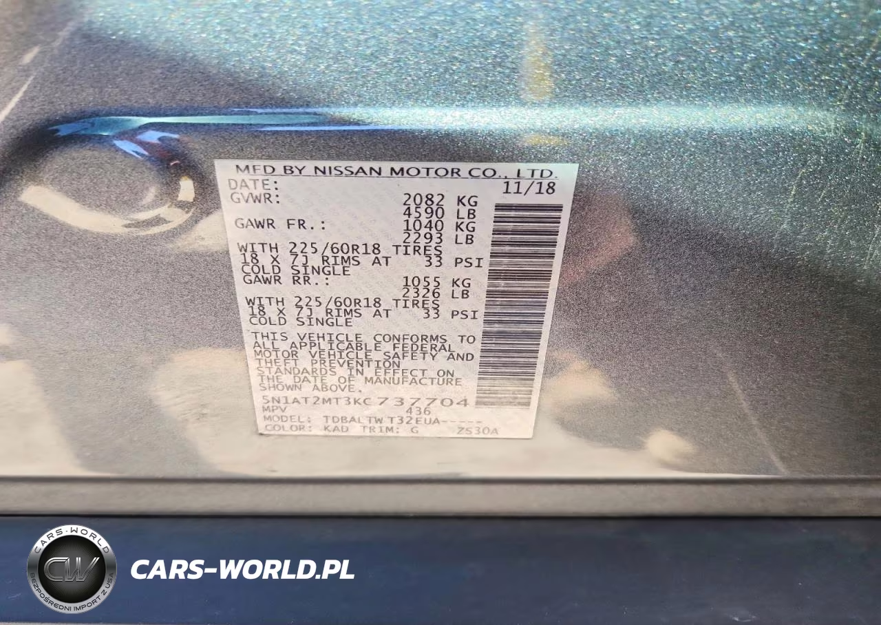 2019 Nissan Rogue Sv VIN:5N1AT2MT3KC737704 - 13