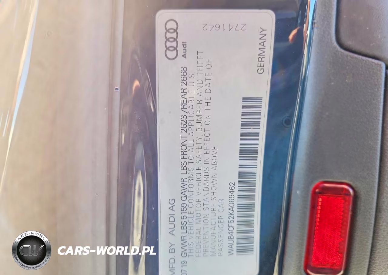 2019 Audi S5 Premium Plus VIN:WAUB4CF52KA069462 - 12