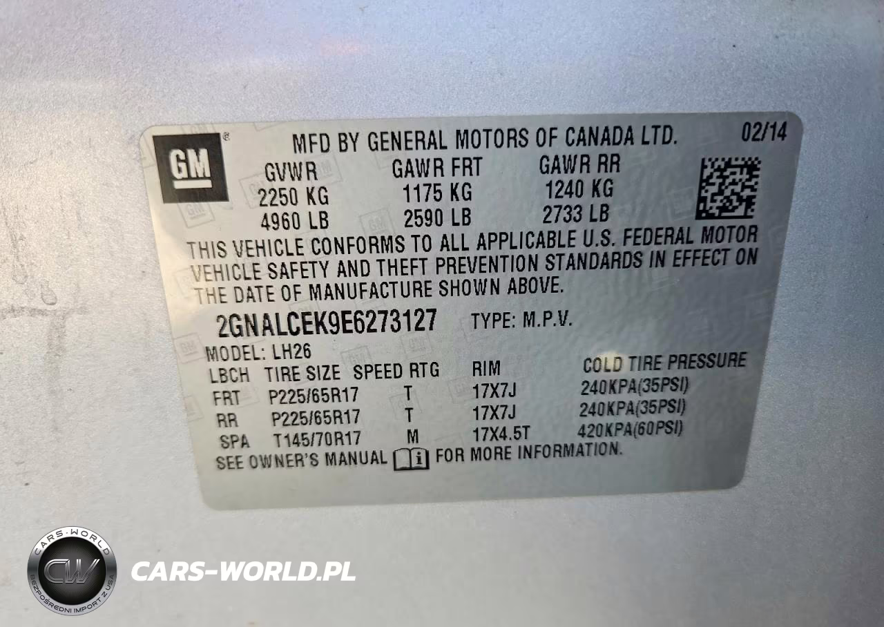 2014 Chevrolet Equinox Lt VIN:2GNALCEK9E6273127 - 13