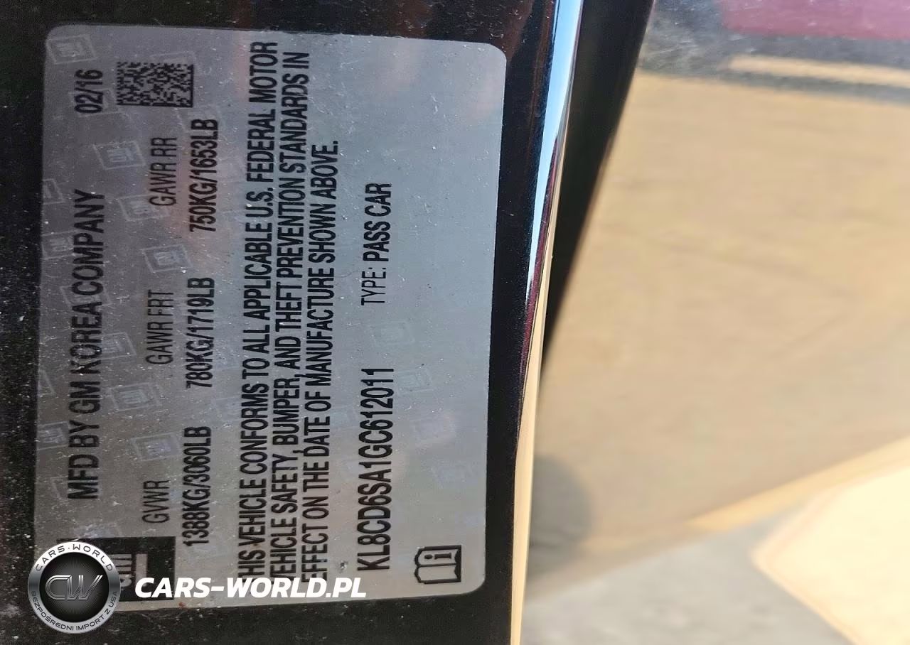 2016 Chevrolet Spark 1Lt VIN:KL8CD6SA1GC612011 - 12