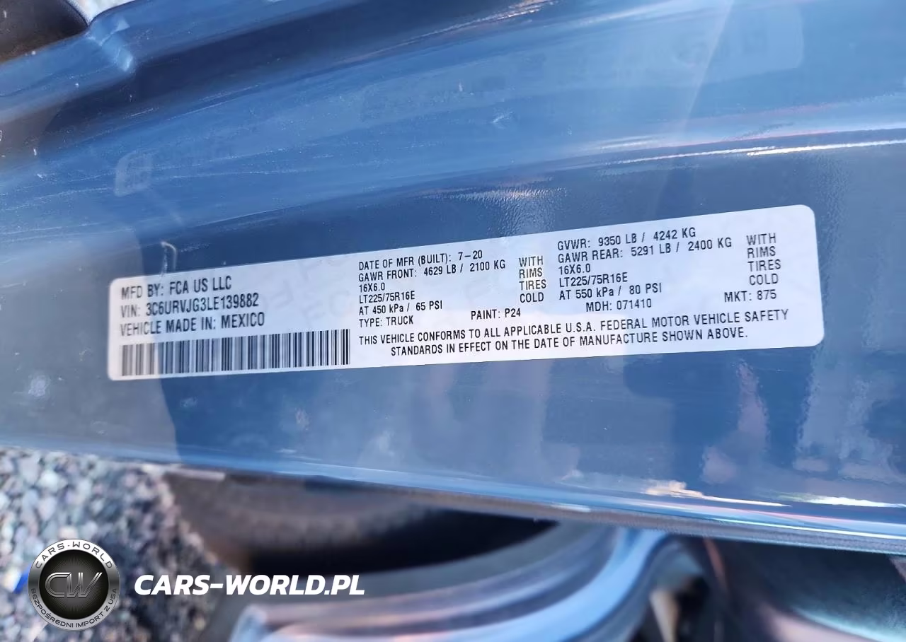 2020 Ram Promaster 3500 Vf Delivery Van VIN:3C6URVJG3LE139882 - 13