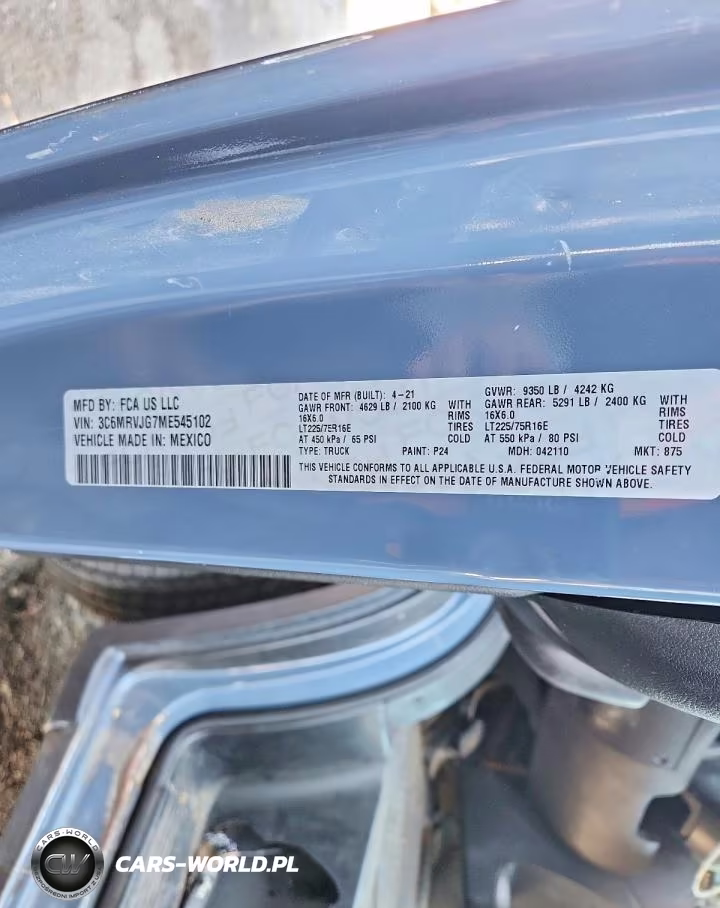 2021 Ram Promaster 3500 Delivery Van VIN:3C6MRVJG7ME545102 - 12