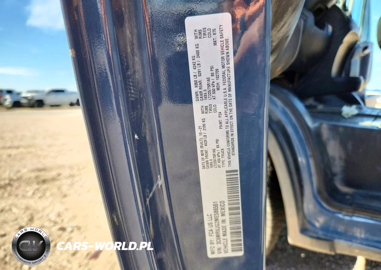 2021 Ram Promaster 3500 Delivery Van VIN:3C6MRVJG2ME586561 - 13