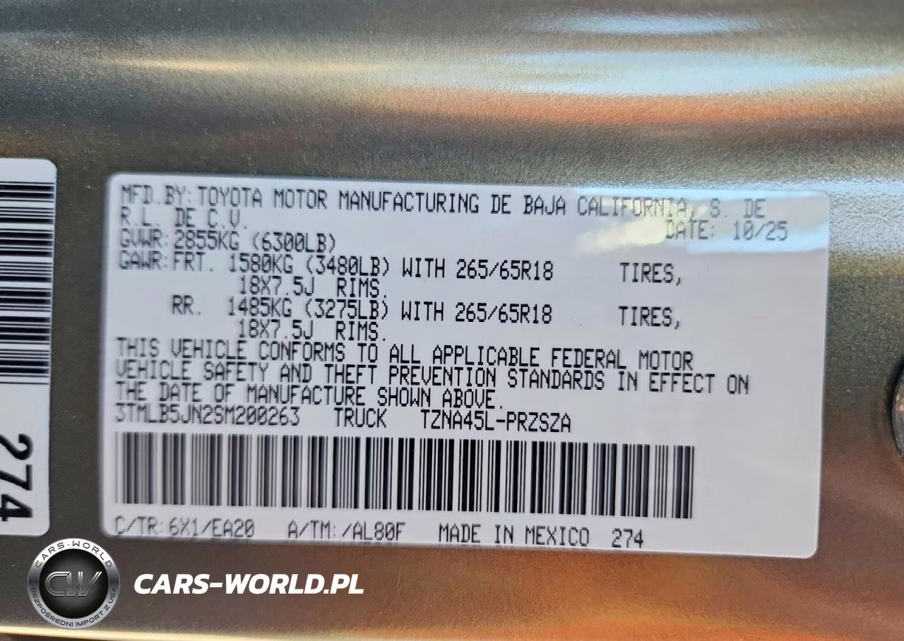 2025 Toyota Tacoma Trd Sport VIN:3TMLB5JN2SM200263 - 12