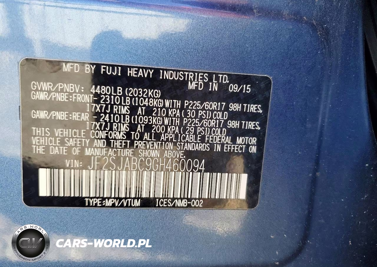 2016 Subaru Forester 2.5I VIN:JF2SJABC9GH460094 - 13