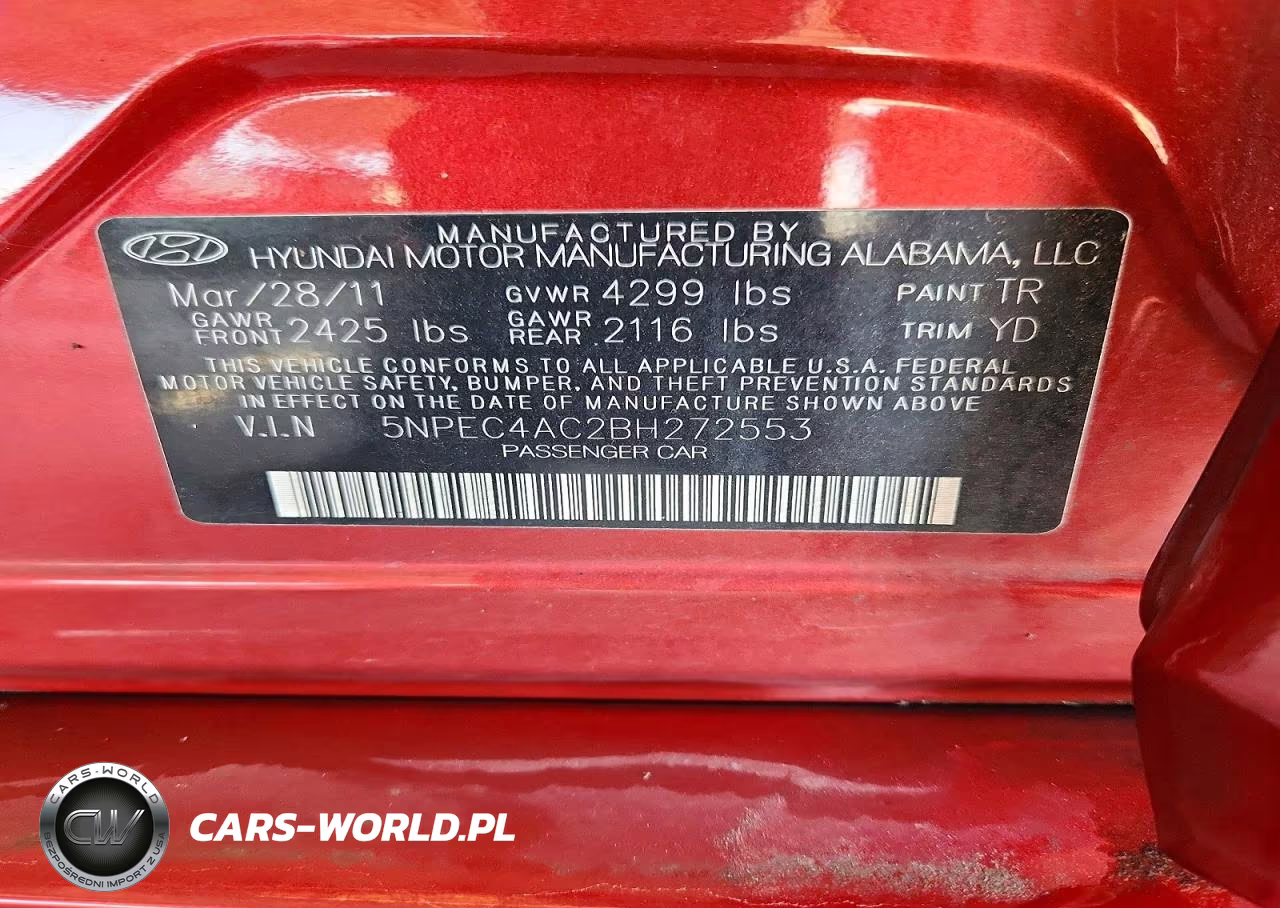 2011 Hyundai Sonata Limited VIN:5NPEC4AC2BH272553 - 12