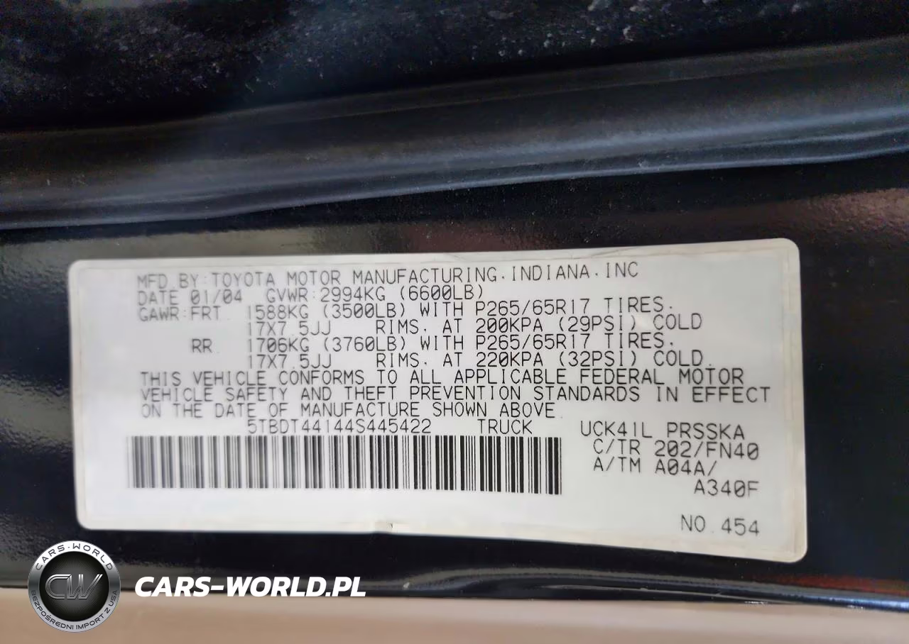 2004 Toyota Tundra Sr5 VIN:5TBDT44144S445422 - 12