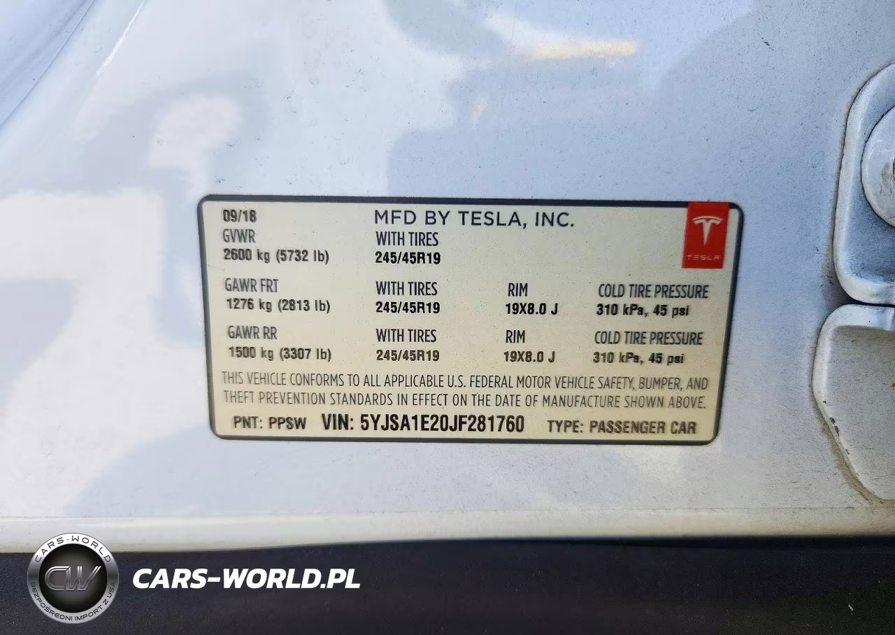 2018 Tesla Model S VIN:5YJSA1E20JF281760 - 12