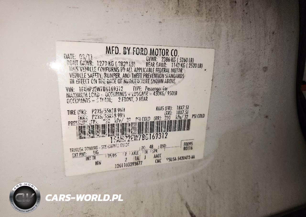 2011 Ford Taurus Sel VIN:1FAHP2EW7BG169312 - 12