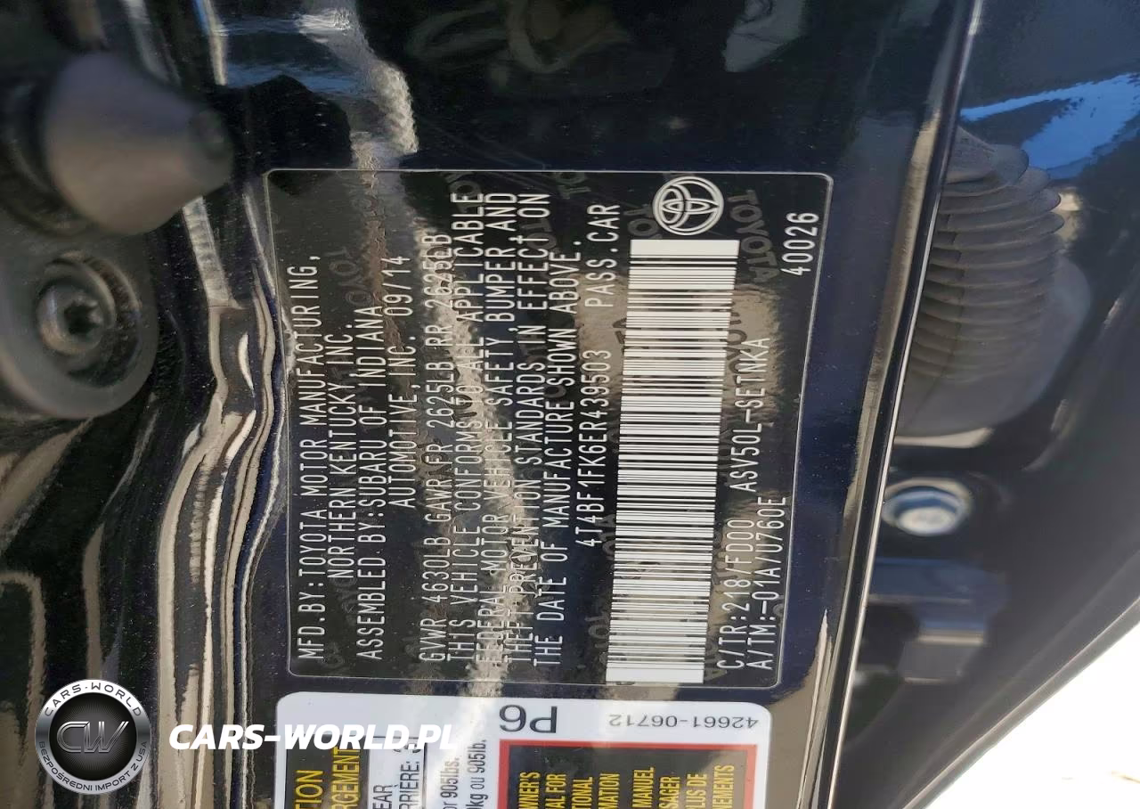 2014 Toyota Camry Le VIN:4T4BF1FK6ER439503 - 12