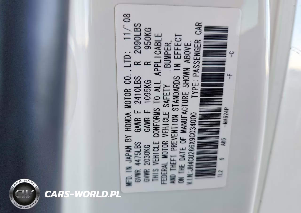 2009 Acura Tsx VIN:JH4CU266X9C034000 - 12