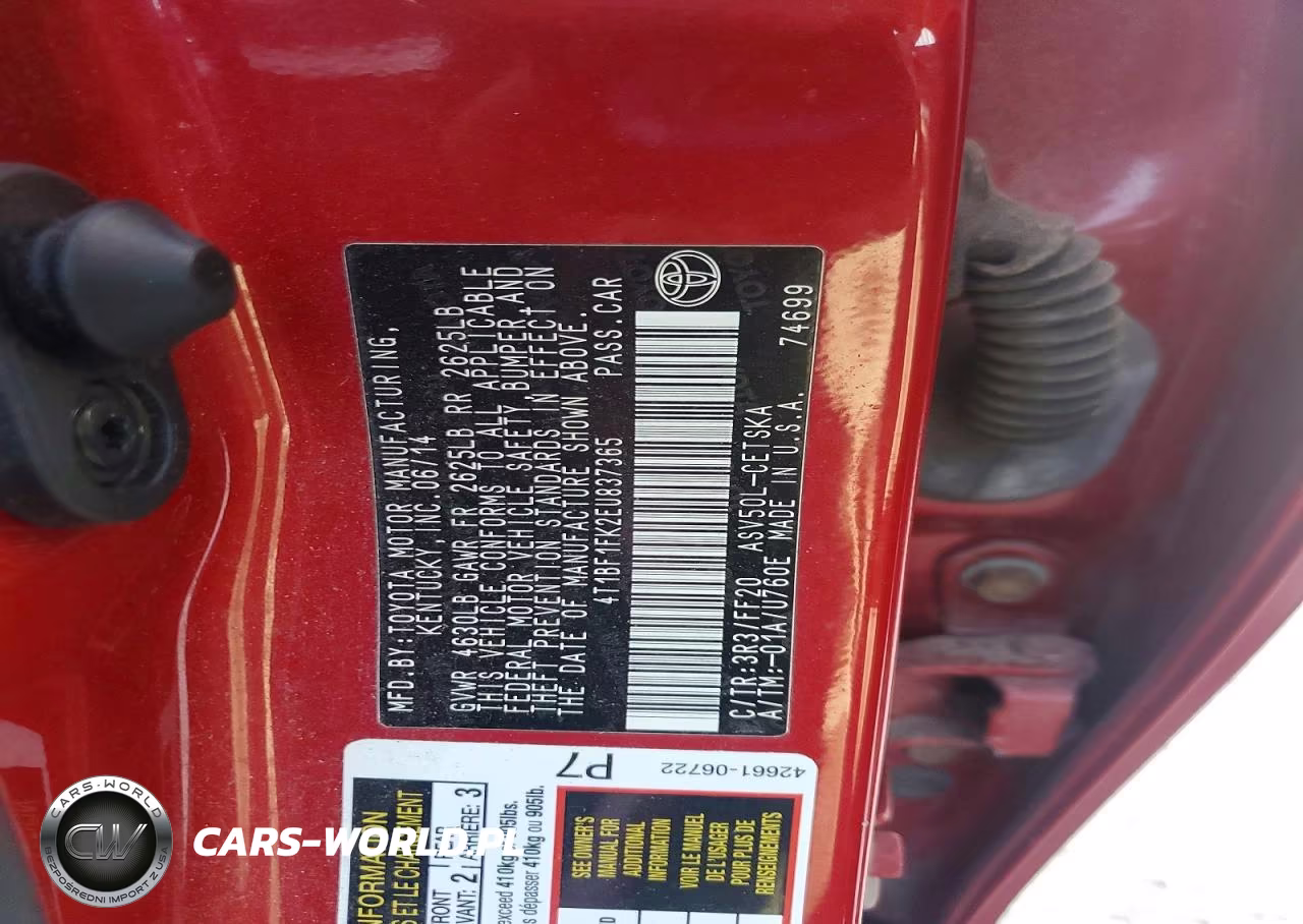 2014 Toyota Camry Se VIN:4T1BF1FK2EU837365 - 12