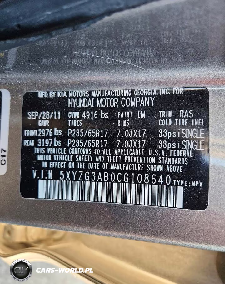 2012 Hyundai Santa Fe Gls VIN:5XYZG3AB0CG108640 - 12