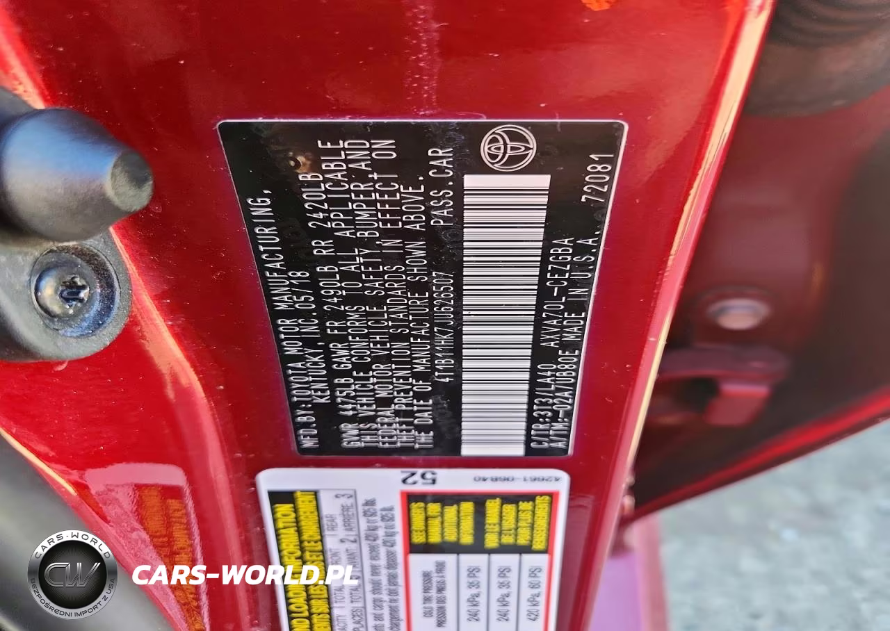 2018 Toyota Camry Xle VIN:4T1B11HK7JU626507 - 12