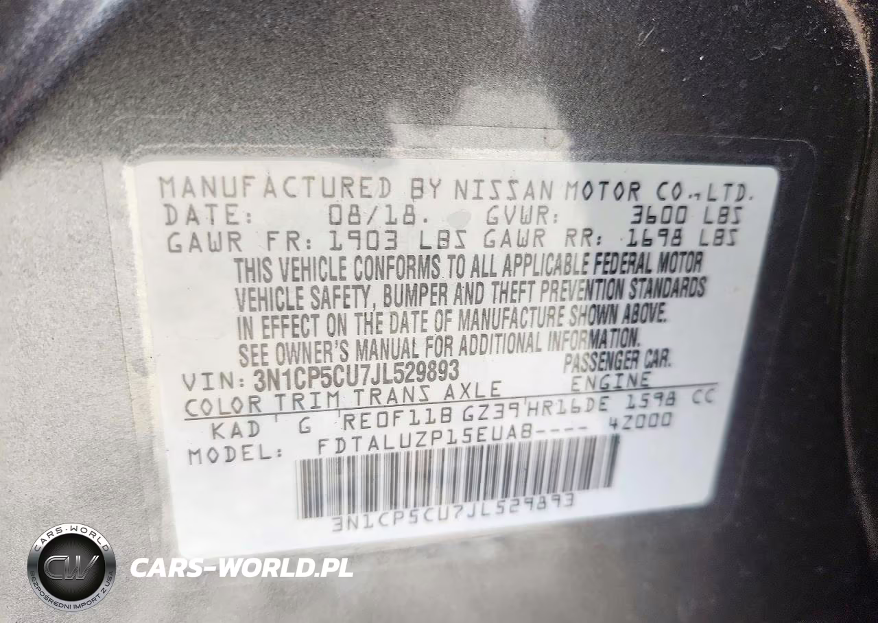 2018 Nissan Kicks Sr VIN:3N1CP5CU7JL529893 - 13