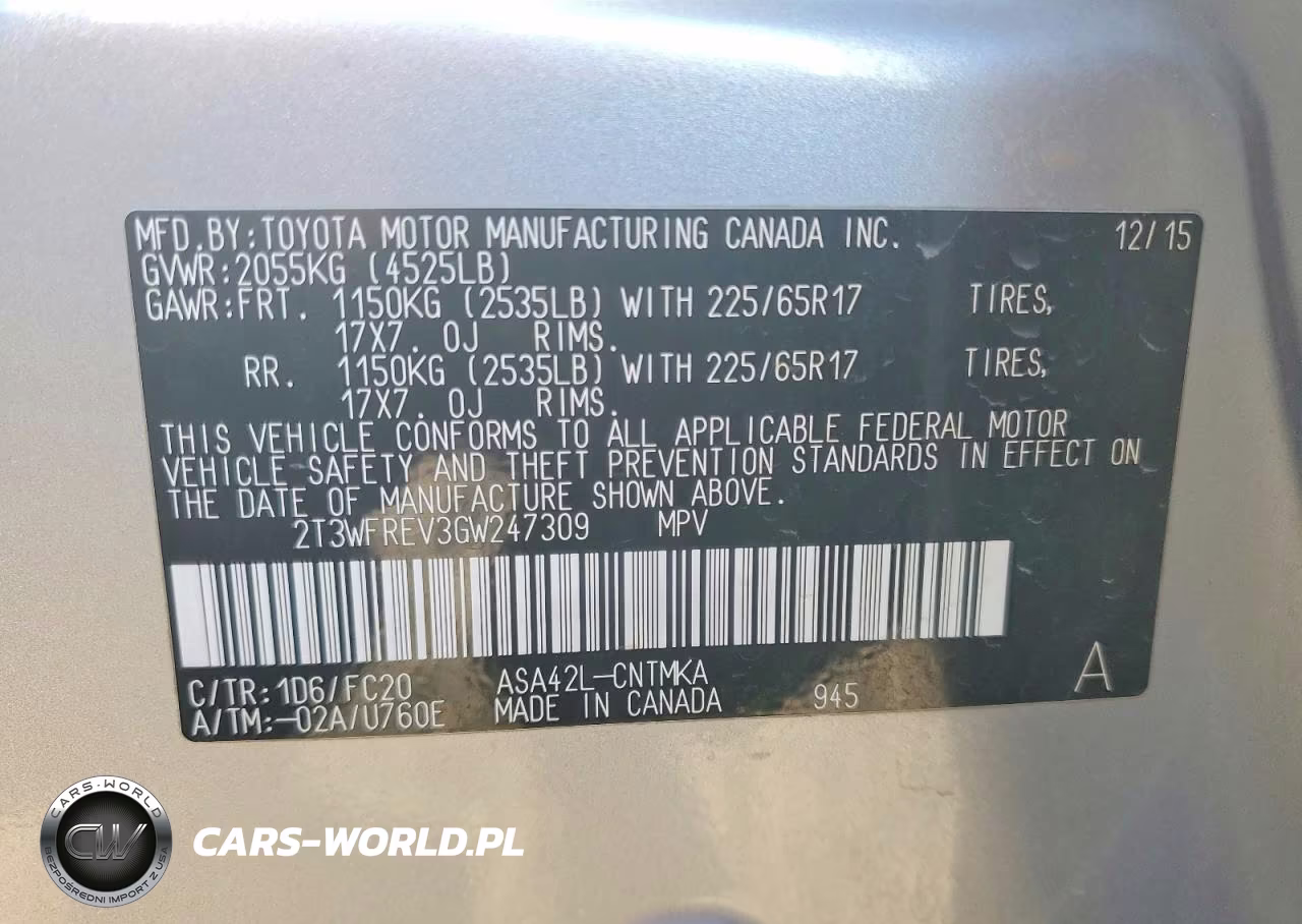 2016 Toyota Rav4 Xle VIN:2T3WFREV3GW247309 - 13