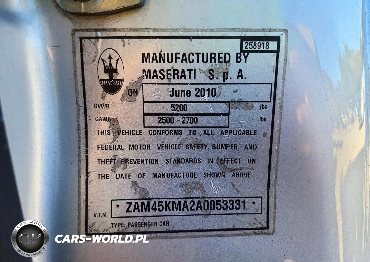 2010 Maserati Granturismo VIN:ZAM45KMA2A0053331 - 12