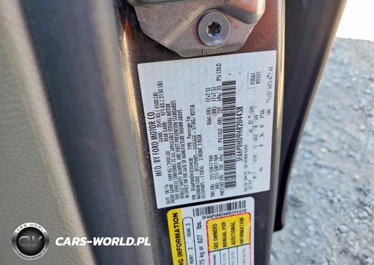 2017 Ford Fusion Se VIN:3FA6P0HD9HR204438 - 12