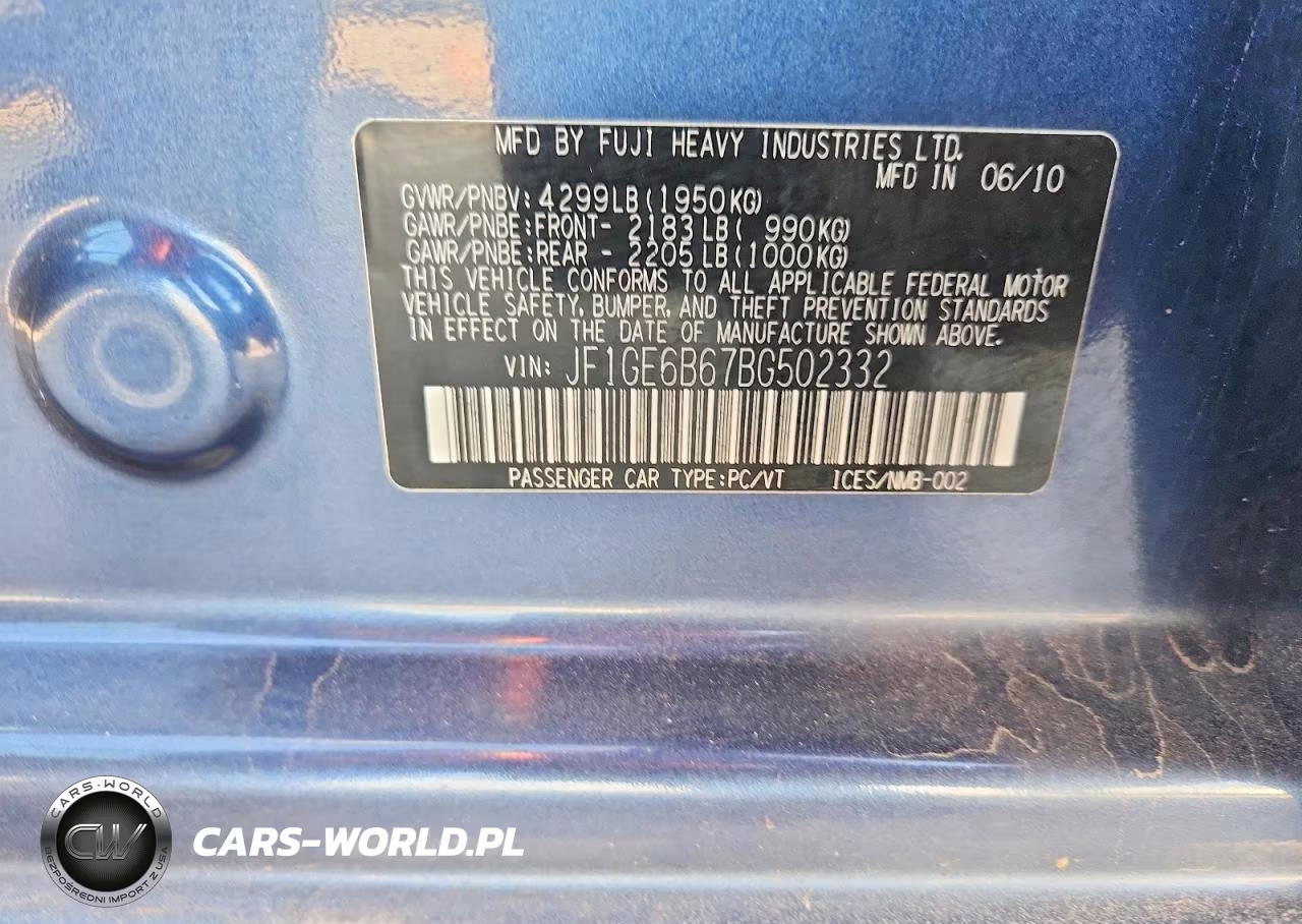 2011 Subaru Impreza 2.5I Premium VIN:JF1GE6B67BG502332 - 12
