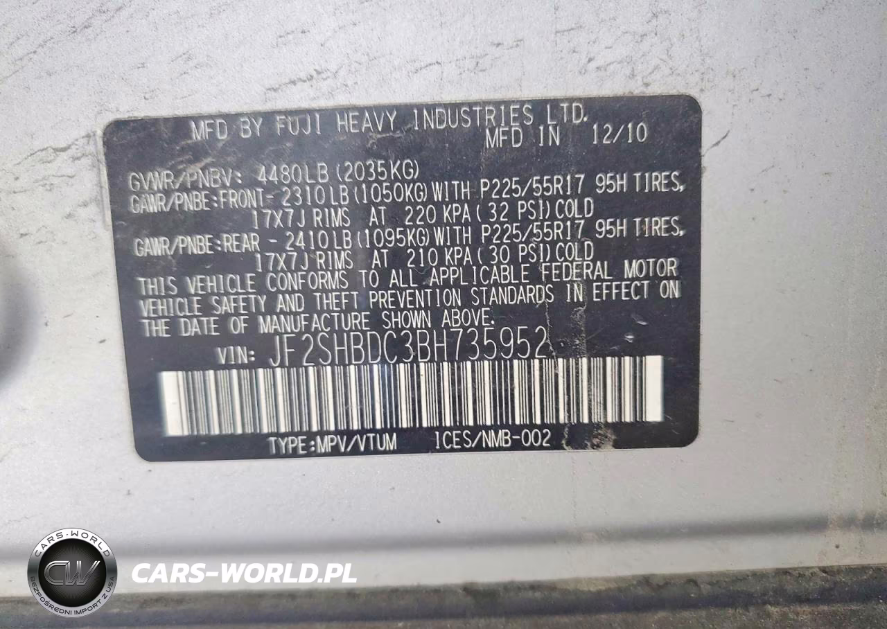 2011 Subaru Forester 2.5X Premium VIN:JF2SHBDC3BH735952 - 13