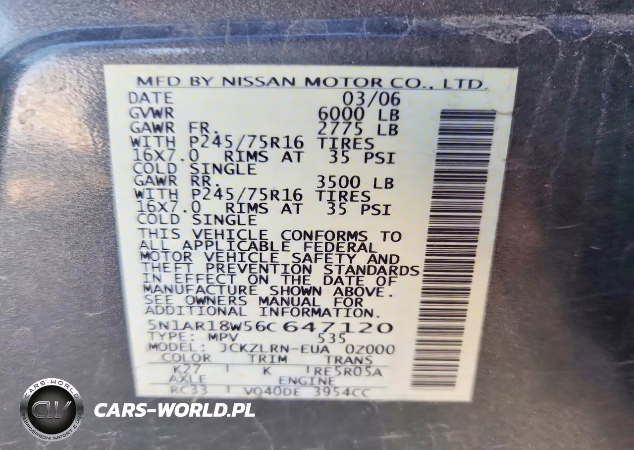 2006 Nissan Pathfinder S VIN:5N1AR18W56C647120 - 13