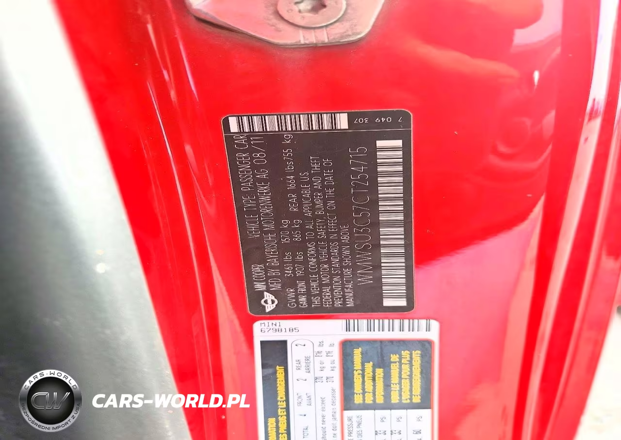 2012 Mini Cooper S VIN:WMWSU3C57CT254715 - 12