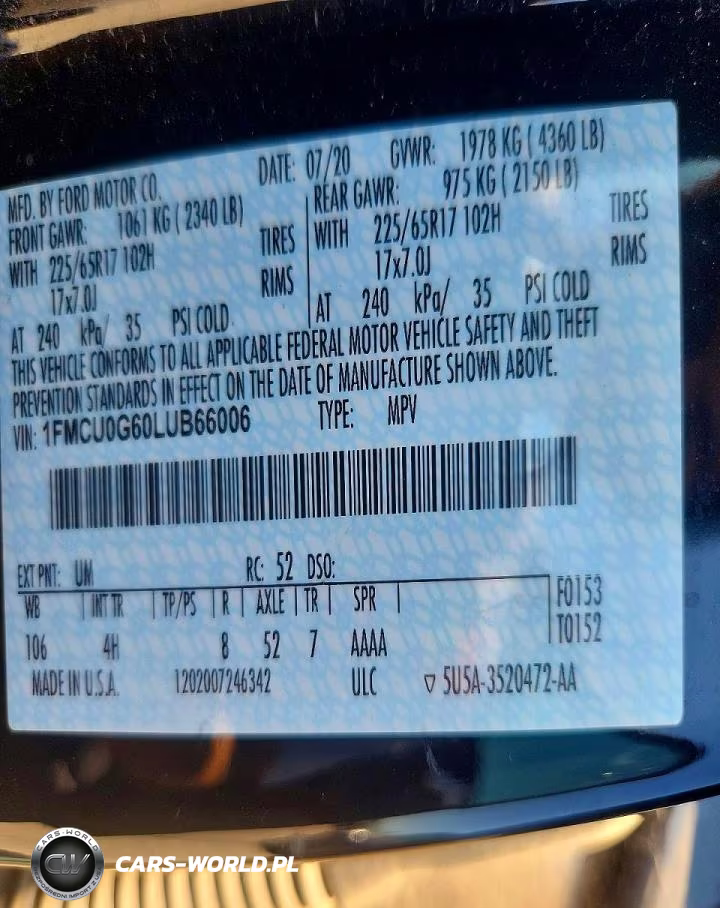 2020 Ford Escape Se VIN:1FMCU0G60LUB66006 - 12