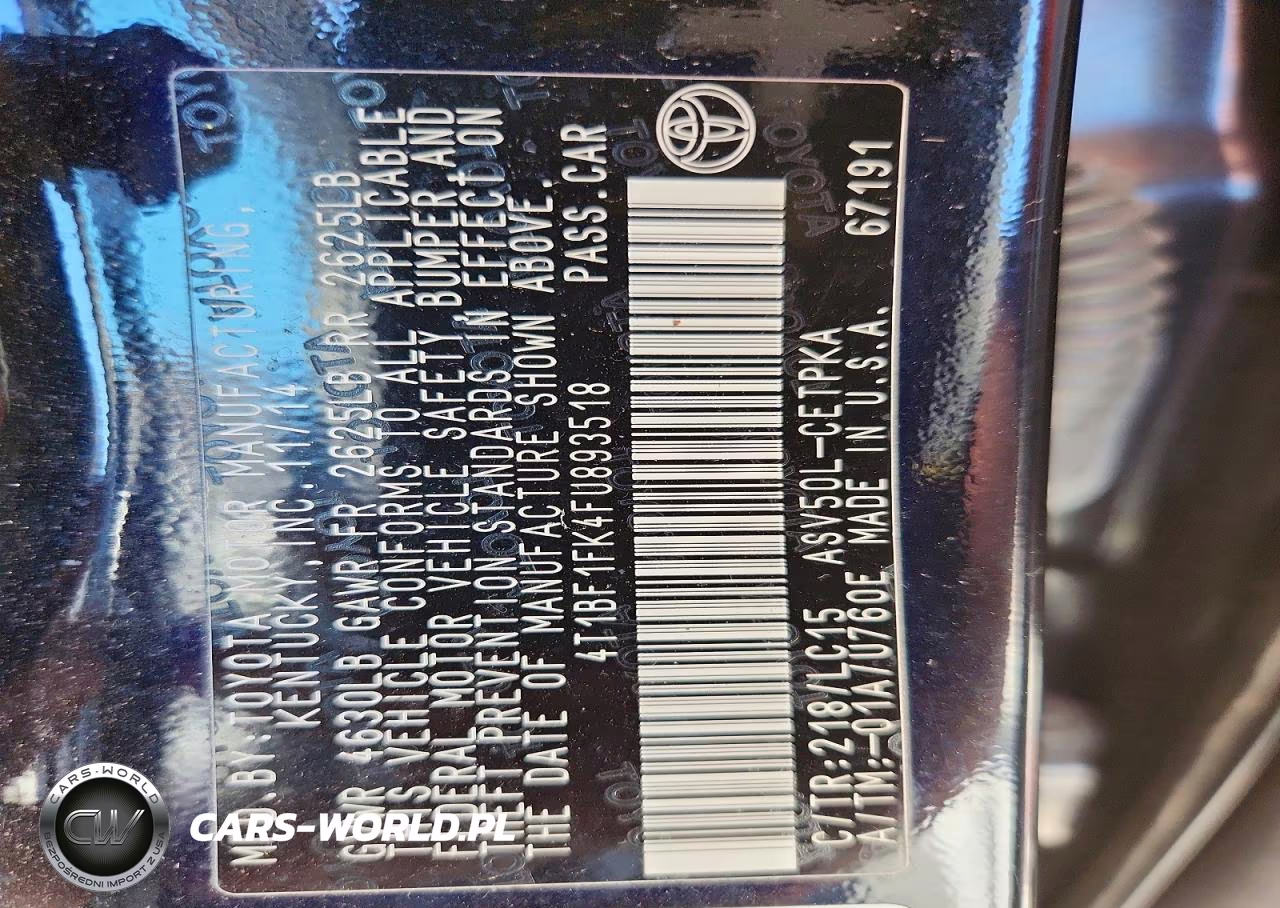 2015 Toyota Camry Xse VIN:4T1BF1FK4FU893518 - 12